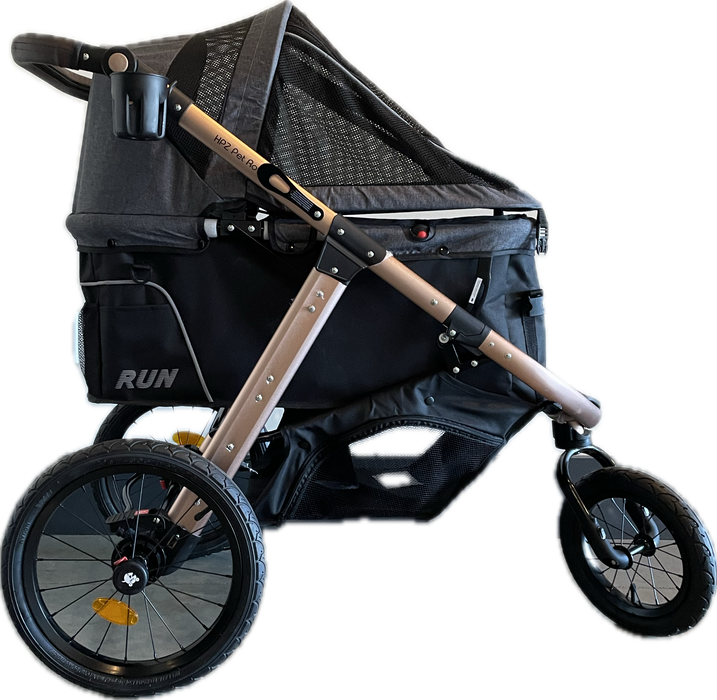 PET ROVER RUN Performance Jogging Sports Stroller For Small/Medium Dogs, Cats And Pets (Black)
