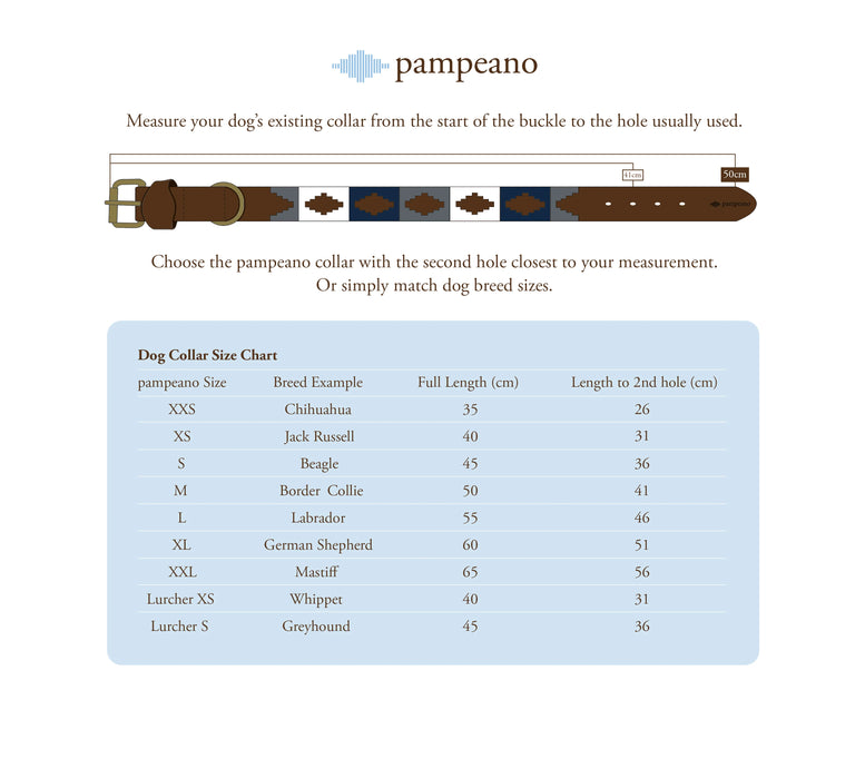 Hand made Polo Dog Collar- Azules