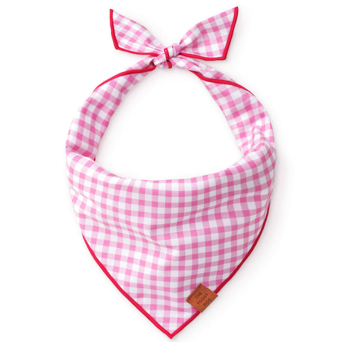 The Foggy Dog - Hot Pink Gingham Valentine's Day Dog Bandana