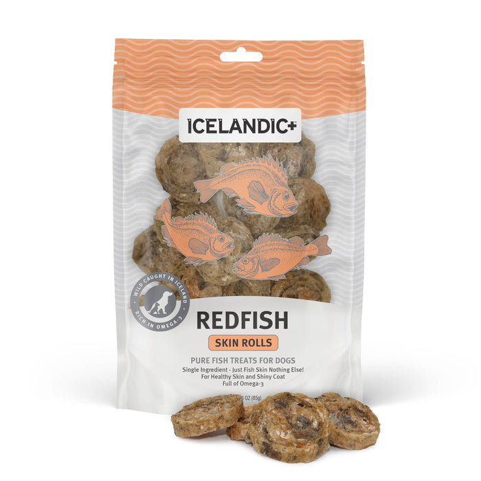 Icelandic+ - Icelandic+ Redfish Skin Rolls Dog Treat 3-oz Bag