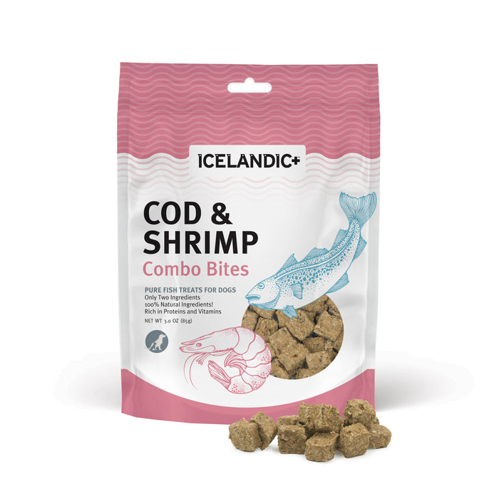 Icelandic+ - Icelandic+ Cod & Shrimp Combo Bites Fish Dog Treat 3.0-oz