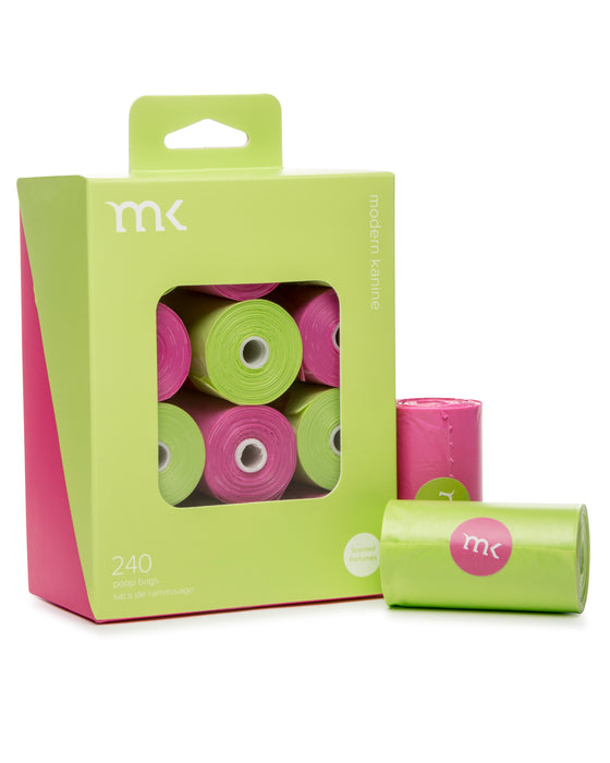 Mk Poo Bags - Green &amp; Fuchsia