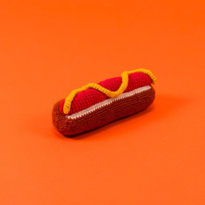 Ware of the Dog - Hand Knit Hot Dog