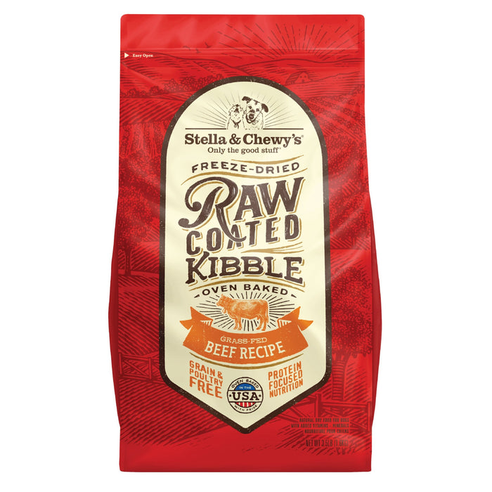 Stella &amp; Chewy's Raw Coated Baked Kibble - Grass Fed Beef Recipe, 3.5lb