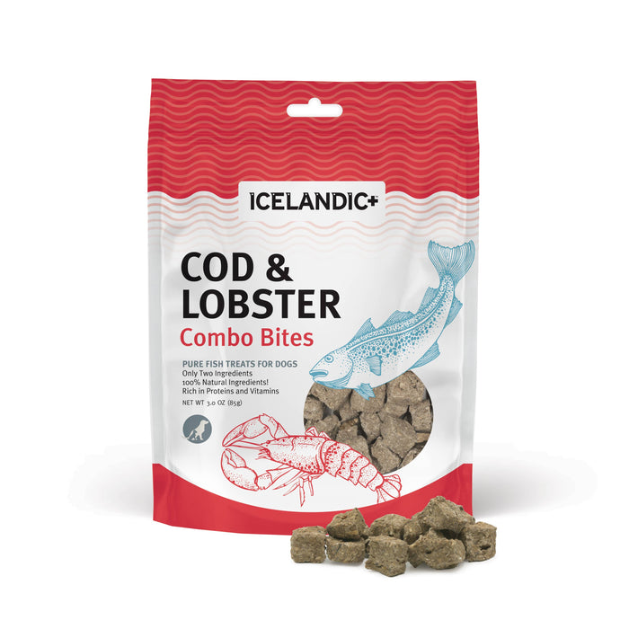 Icelandic+ - Icelandic+ Cod & Lobster Combo Bites Fish Dog Treat 3.0-oz