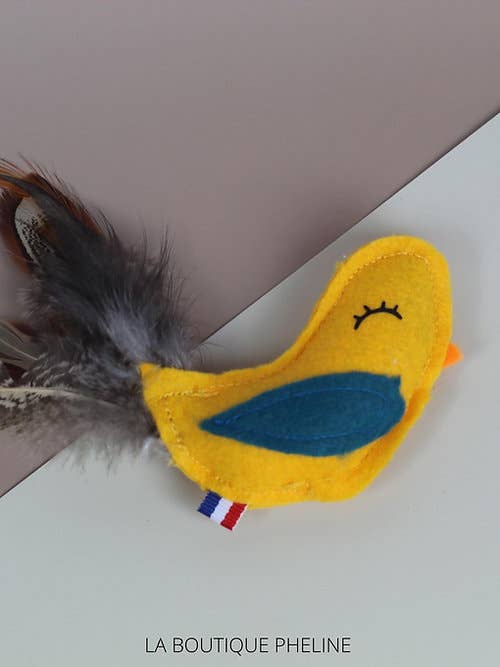 La Boutique Phéline - Jouet pour chat en feutrine en forme d'oiseau
