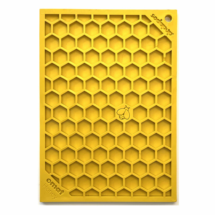 SodaPup - Honeycomb Design Emat Enrichment Licking Mat - Yellow - Larg