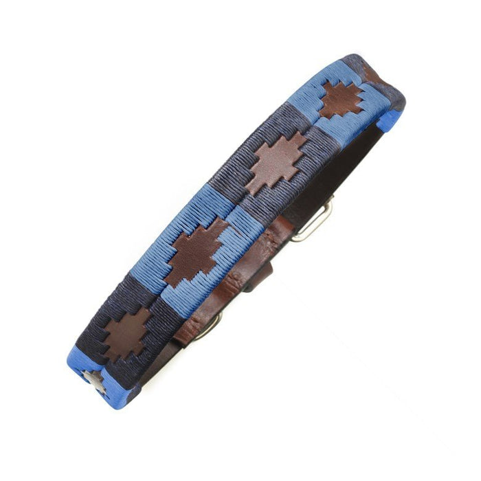 Hand made Polo Dog Collar- Azules