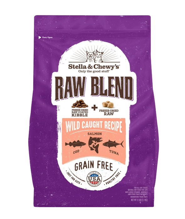 Stella &amp; Chewy's Raw Blend Kibble-Wild Recipe-Feline, 2.5lbs