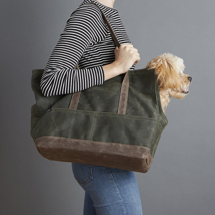Waxed Canvas Tote  / Olive & Oak