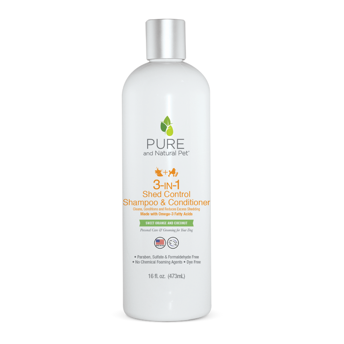 Pure and Natural Pet - 3-IN-1 Shed Control Shampoo & Conditioner (Orange & Coconut)