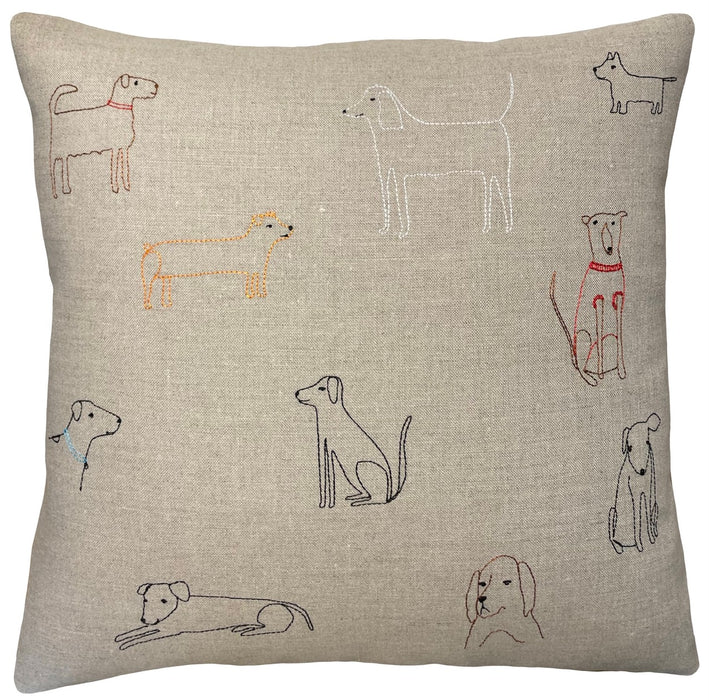 K Studio Embroidered Linen / Dog theme - 22"